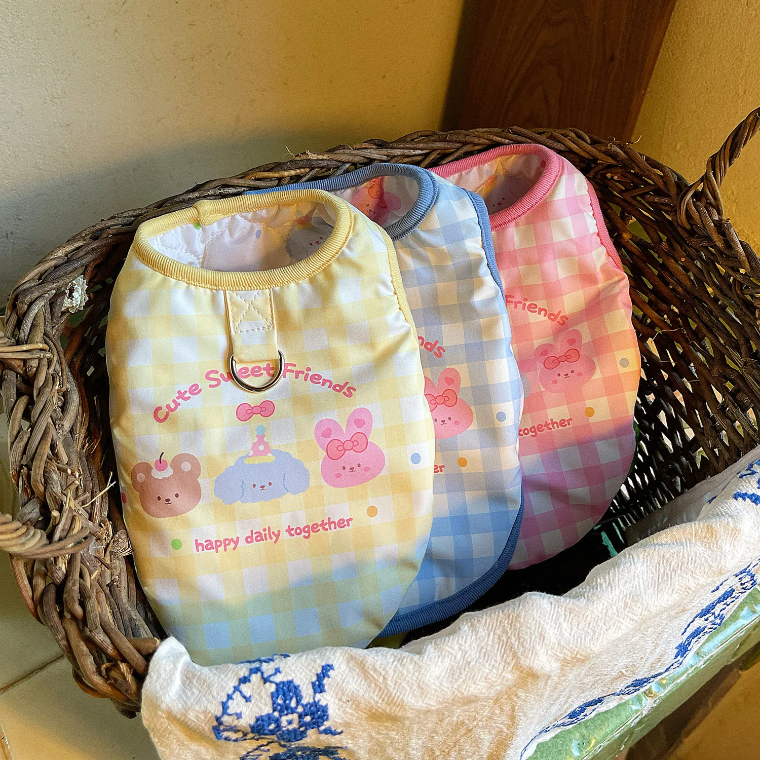 Abrigo a cuadros de otoño e invierno para mascotas, chaleco doble de doble cara cálido para gatos, ropa para perros pequeños, ropa para cachorros - imagen 5