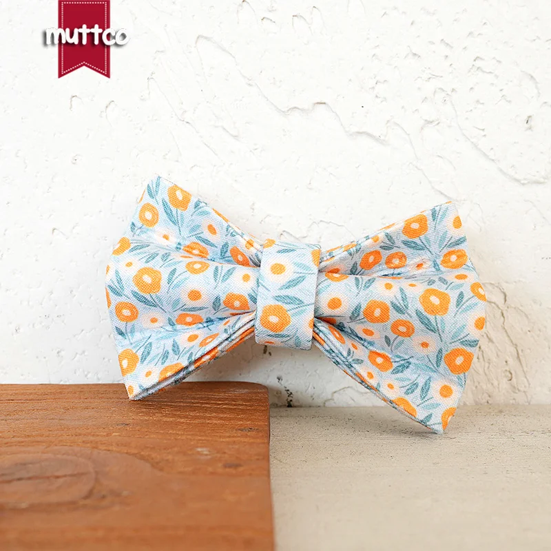MUTTCO Venta al por menor grabado hermoso diseño de patrón de flores hecho a mano SKY SUN FLOWERS collar diseño único collar de gato 2 tamaños UCC153 - imagen 5