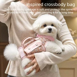 Bolso cruzado portaperros con enganche D y compartimento para paseos
