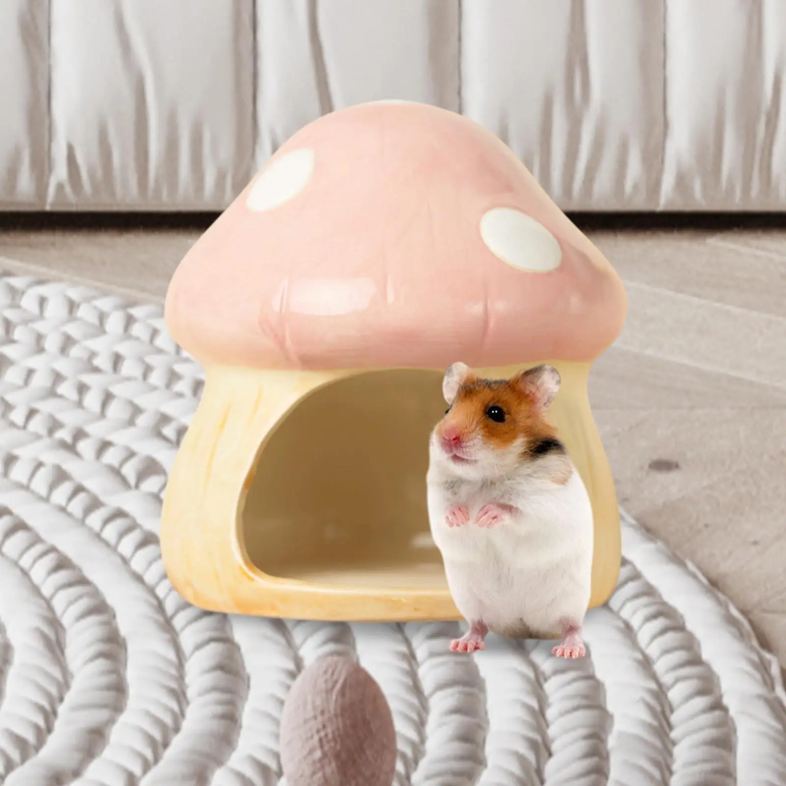 Mushroom Hamster Hideout Cute Guinea Pig House for Chinchilla Rat Guinea Pig