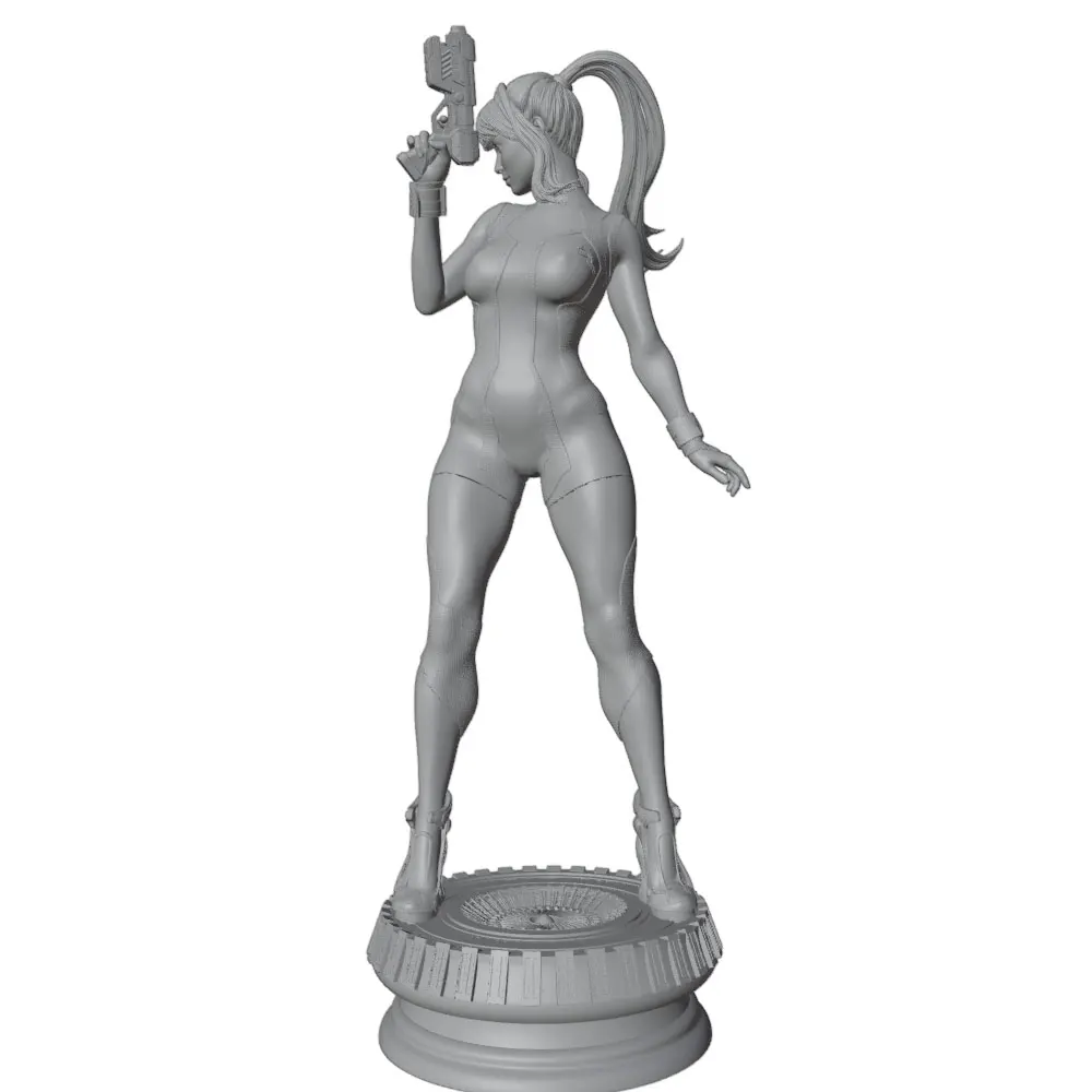 Kit modelo resina guerrero femenino sin montar impreso 3D figura gris - imagen 4