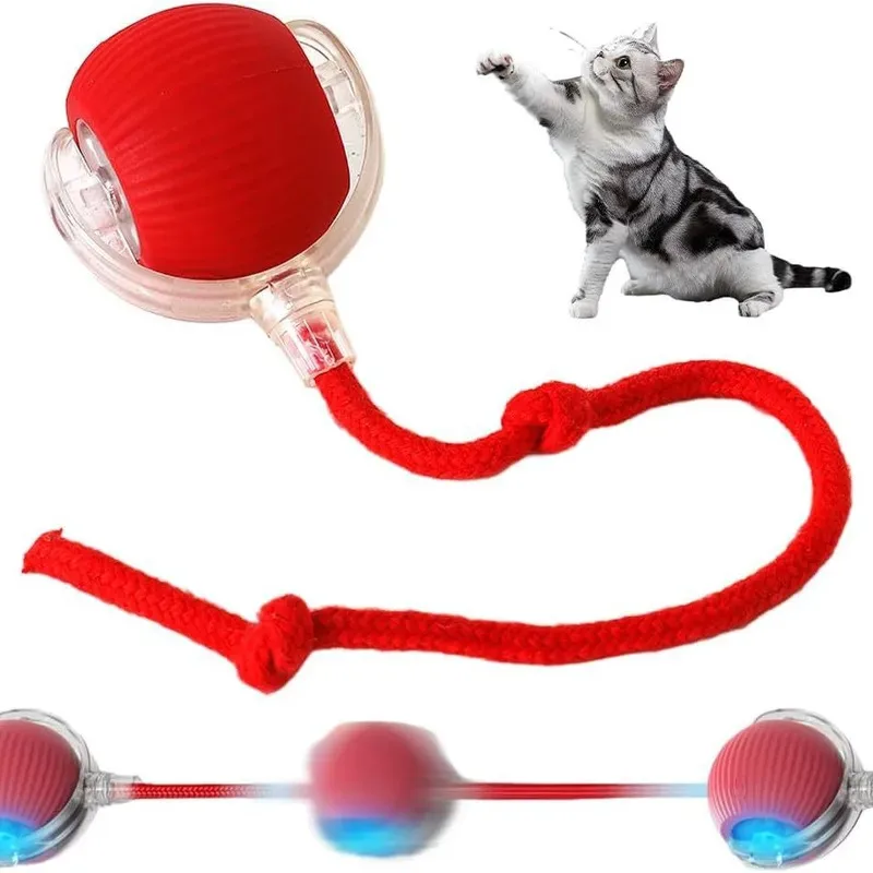 Bola rodante automática, pelota interactiva, juguetes para gatos, suministros para mascotas, entrenamiento eléctrico para perros y gatos para imitar productos recargables para ratas - imagen 4
