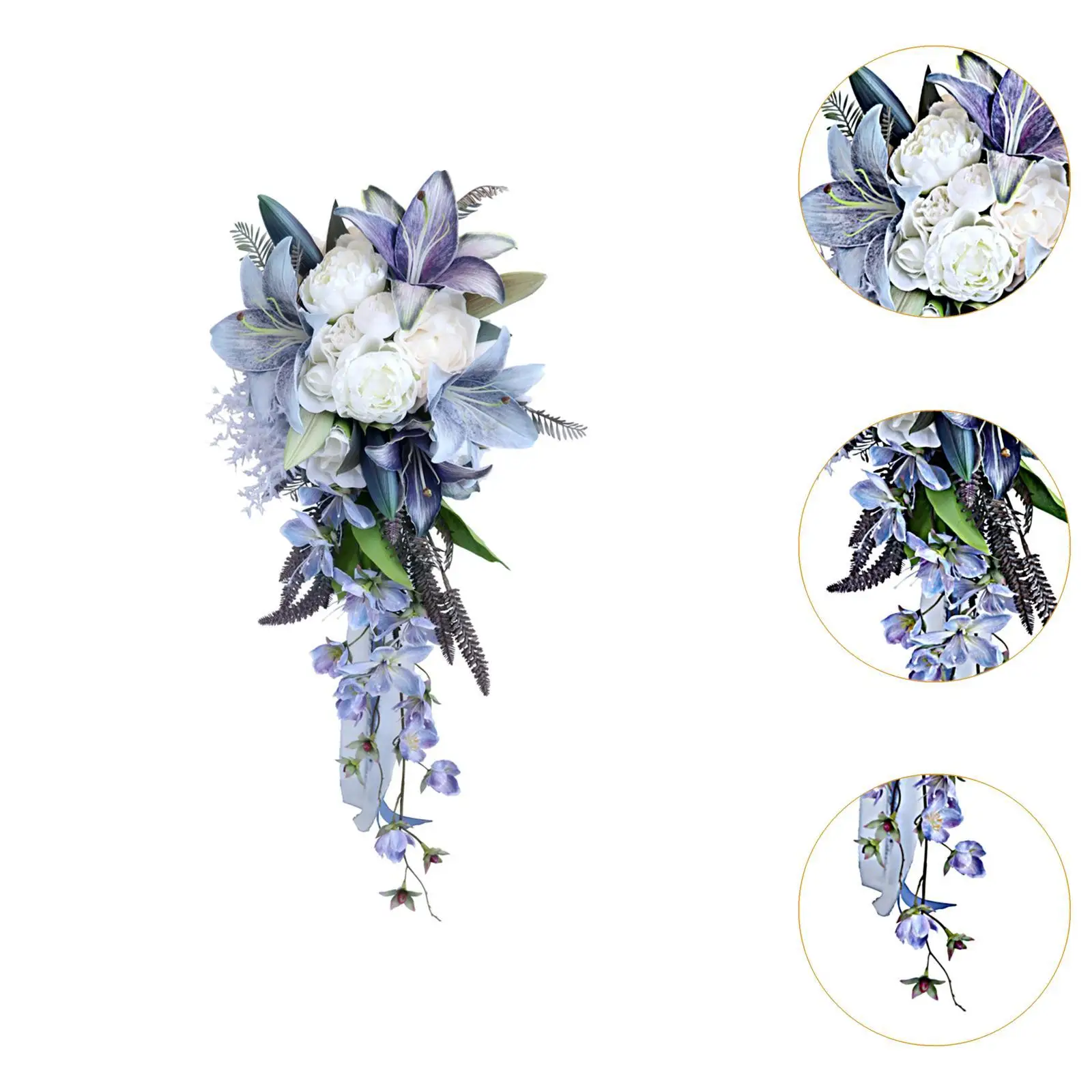 Wedding Bouquet Artificial Toss Bouquet Teardrop Elegant Romantic Bridesmaid Bouquet Cascading Bridal Bouquet for Anniversary Wedding Bouquet Artificial Toss Bouquet Teardrop Elegant Romantic Bridesmaid Bouquet Cascading Bridal Bouquet for Anniversary