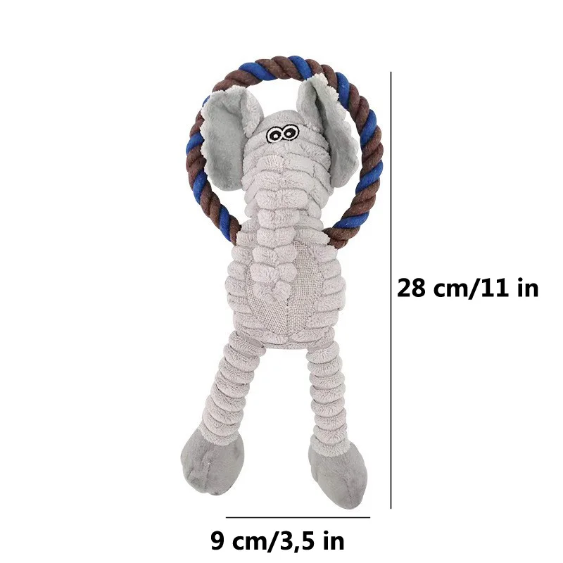 Juguete divertido para perros con forma de mono, juguete para masticar de pana para perros, cachorro, chirriante, juguete de peluche para perros, accesorios para entrenamiento de mascotas, elefante - imagen 5