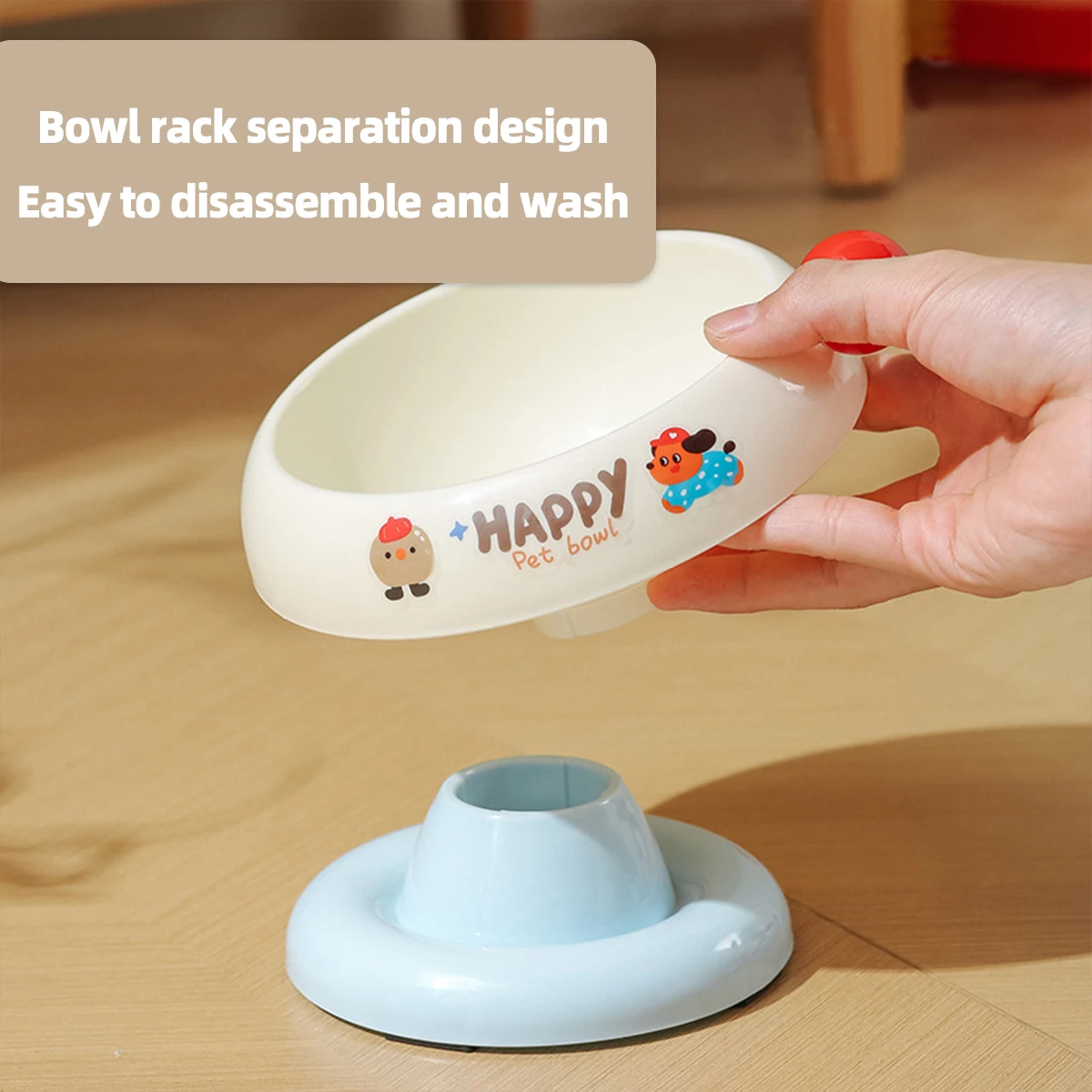 Cuenco para mascotas con cuenco interior de acero inoxidable, antideslizante y duradero, para perros y gatos pequeños y medianos, protege el giro cervical - imagen 5