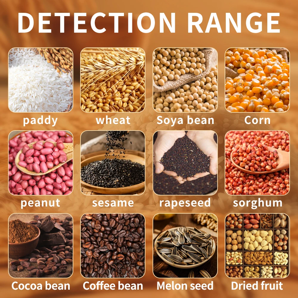 Medidor de humedad de grano portátil, pantalla Digital LCD, granos de café, trigo, maíz, higrómetro, probador de humedad para 37 tipos de granos y semillas - imagen 3