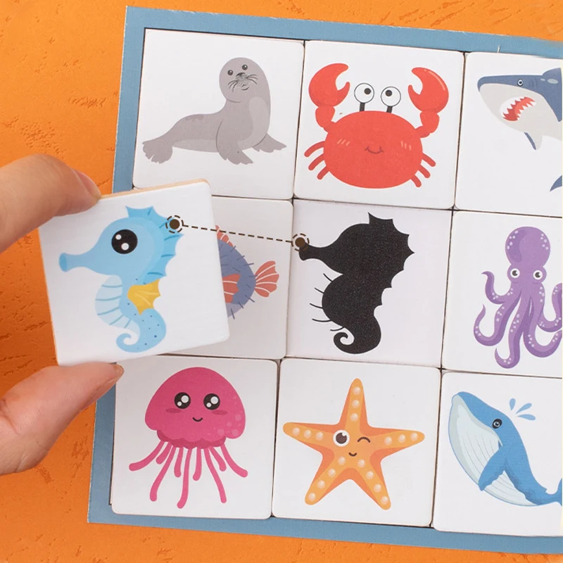 Rompecabezas madera Montessori sombras – juego educativo - imagen 2