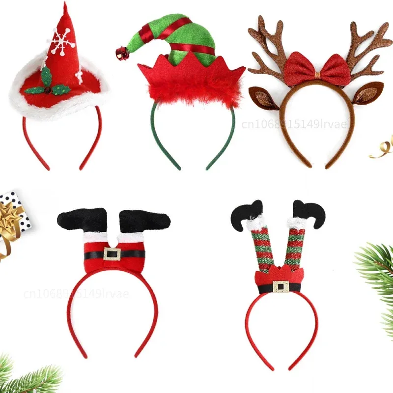 Diademas navideñas para mascotas, diadema divertida para piernas de Papá Noel, regalos de recuerdo de Navidad para niños, decoración de fiesta navideña