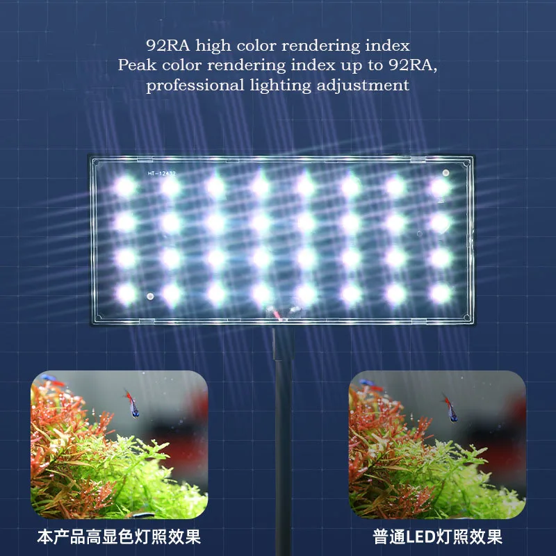 Luz LED para acuario, lámpara de algas de alto brillo para acuario, lámpara con Clip para césped y agua para paisajismo, adecuada para peceras de 20-40cm - imagen 5