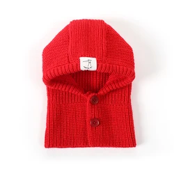 Whippet Año Nuevo Navidad Bufanda Roja Invierno Cálido Mascota Sombrero Pullover Botón Abrochar Mano Lindo Gorro de Lana Galgo Italiano