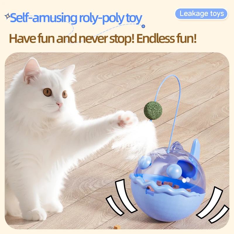 HOOPET Juguete para gatos con bola oscilante y dispensador de golosinas, diversión interactiva para juegos autónomos para gatitos y gatos adultos, juguete de estimulación mental - imagen 5