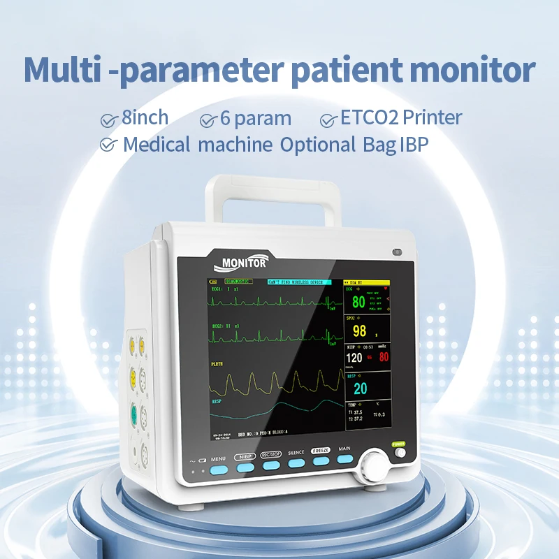 Monitor de signos vitales veterinario 8” – ECG, presión arterial, temperatura y saturación - imagen 2