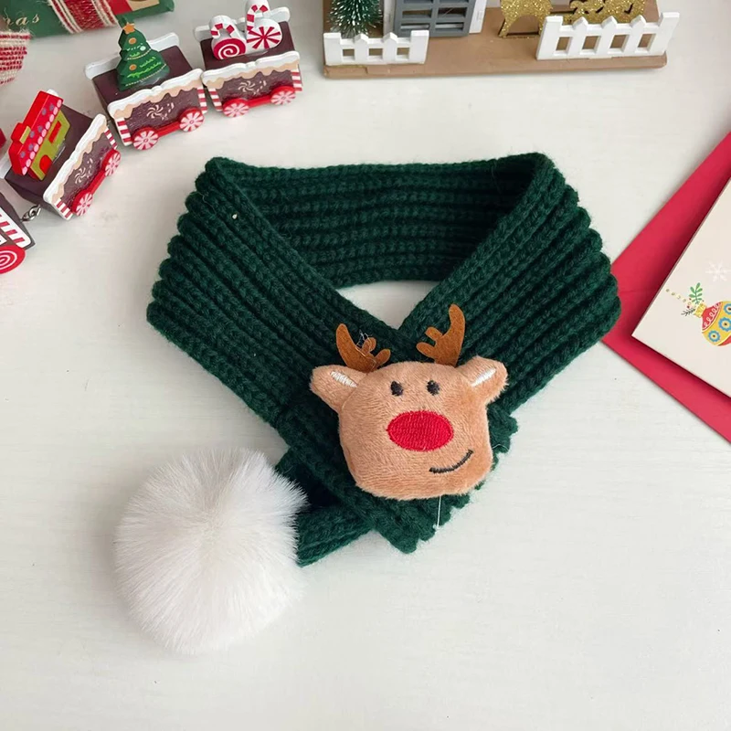 Conjunto de gorro y bufanda navideña para perro, bufanda tejida de alce para gatos, perros pequeños y medianos, gorro cálido de invierno para cachorros, accesorios para perros de Papá Noel - imagen 4