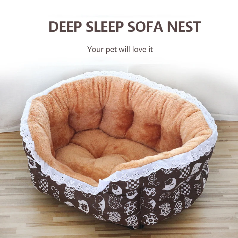 Cama elevada para perros y gatos, nido de dormir de felpa suave, sofá para perros y gatos, suministros para mascotas - imagen 2