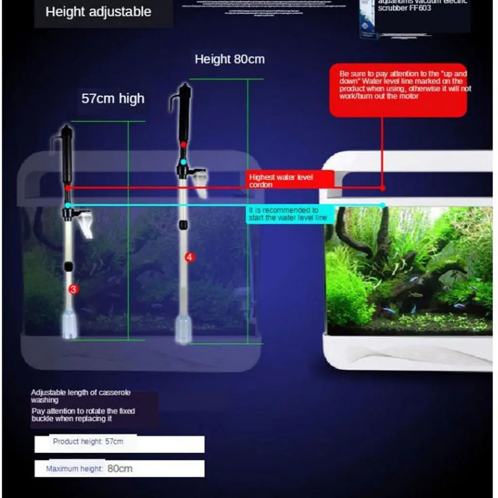 Electric Aquarium Gravel Cleaner, Cleaner Water Filter Washer Siphon Cleaning