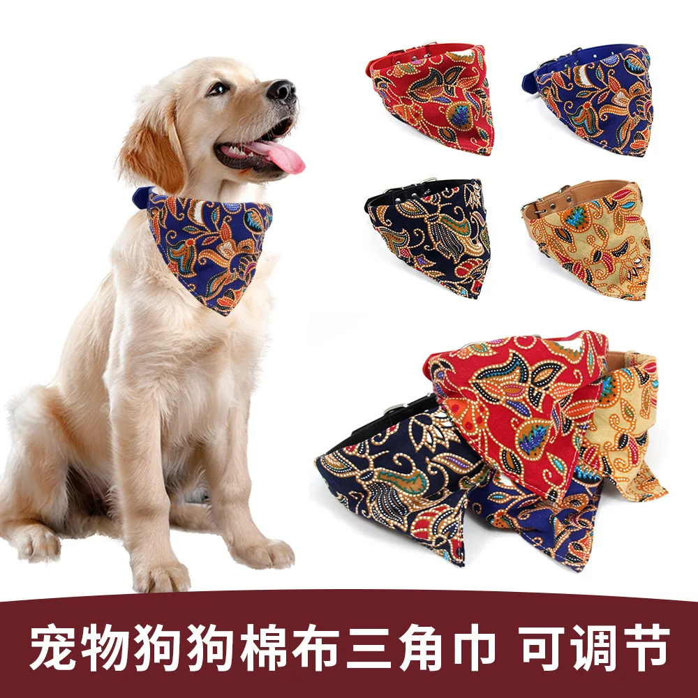 Pañuelos para perros, Baberos, bufanda grande para mascotas, Collar de pajarita lavable de algodón ajustable para mascotas, bufanda para perros y gatos, accesorios para perros grandes, pañuelo