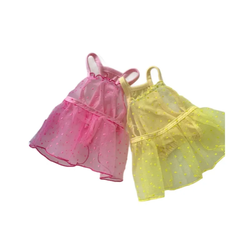 Falda con correa de primavera para mascotas, ropa fina de malla transpirable para perros, chaleco protector solar para perros pequeños y gatos - imagen 5