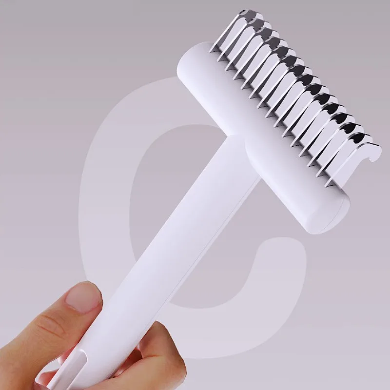 Peine para perros de acero inoxidable, cuchillo, cepillo para perros, removedor de pelo para mascotas, cepillo para el cuidado de perros, cuchillo, peines para limpieza de nudos de pelo de gato - imagen 2
