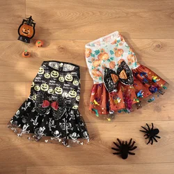 Vestido de Halloween para perros, disfraz de calabaza para mascotas, traje de fiesta para perros pequeños, medianos y grandes