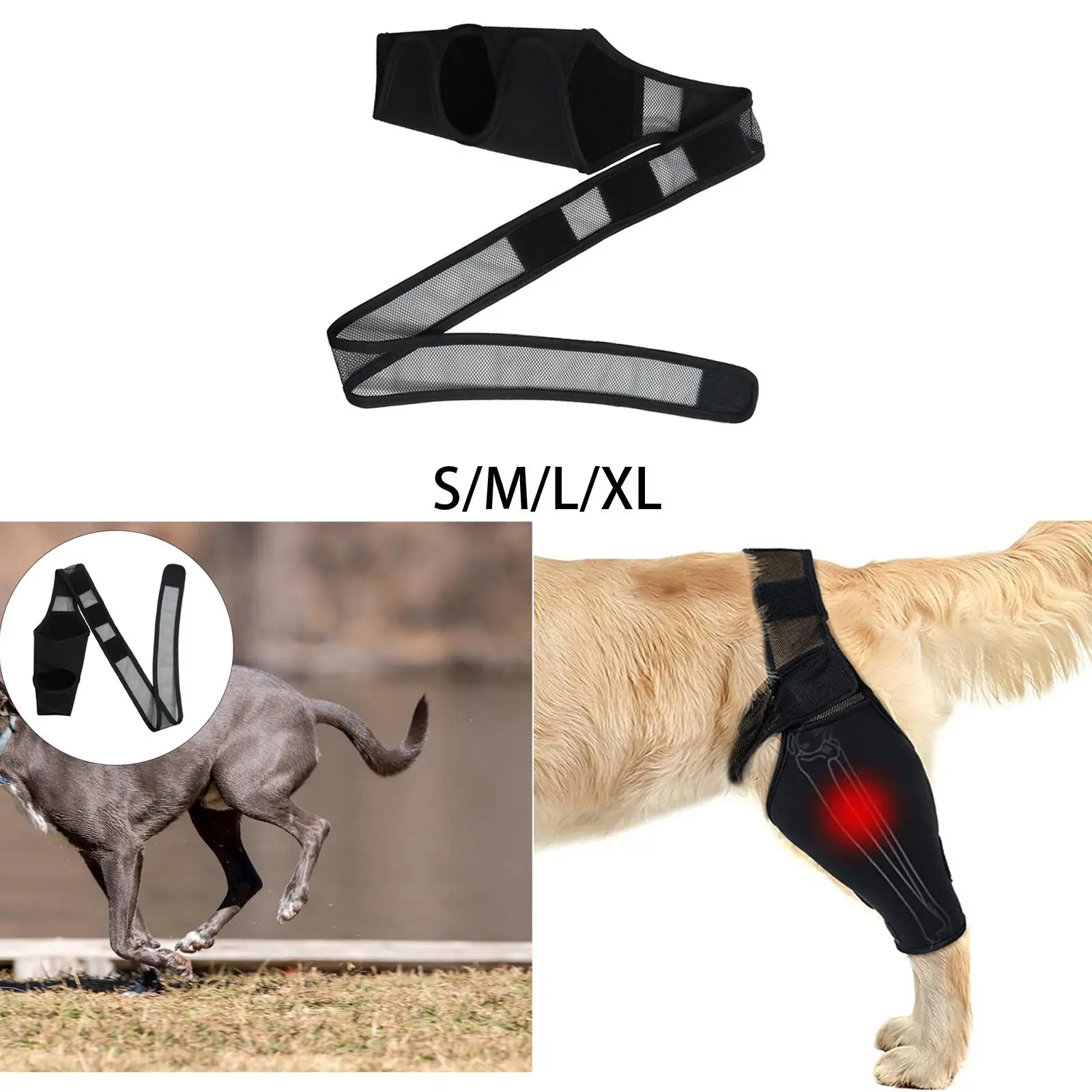 pet Rear Leg Hock Protective Sleeve Support Compression Wrap Knee Pad Protects Wounds for Prevents Injuries