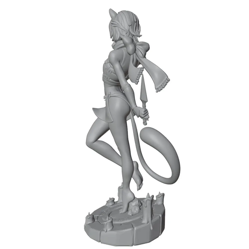 Kit resina gris muñeca guerrera 3D sin montar ni pintar para mascotas - imagen 4