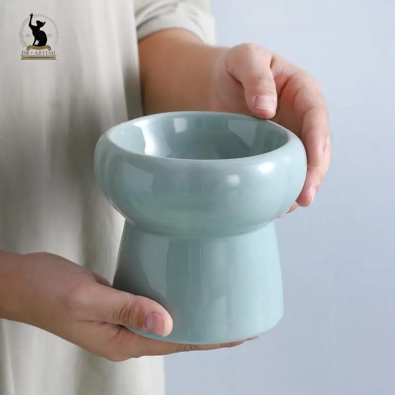 Cuenco alimentador de cerámica para gato, perro, cachorro, comida, agua, plato elevado, productos para gatos, suministros para mascotas, accesorios - imagen 3
