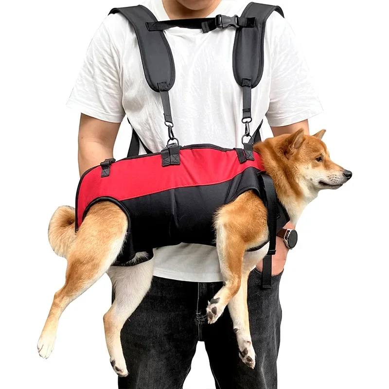 Mochila para abrazar Horizontal con doble hombro para mascotas, bolsa de transporte práctica y transpirable para exteriores, de cuatro patas, 1 ud. - imagen 3