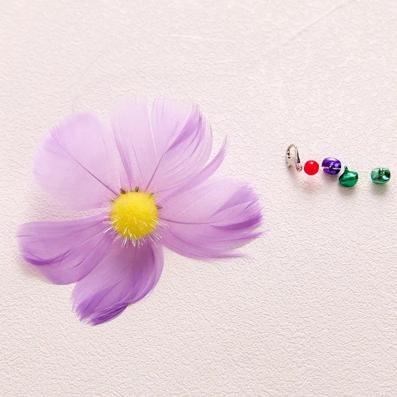 3 uds pluma simulada flor gato juguete reemplazo cabeza gatito gato Teaser juguete para mascotas - imagen 5