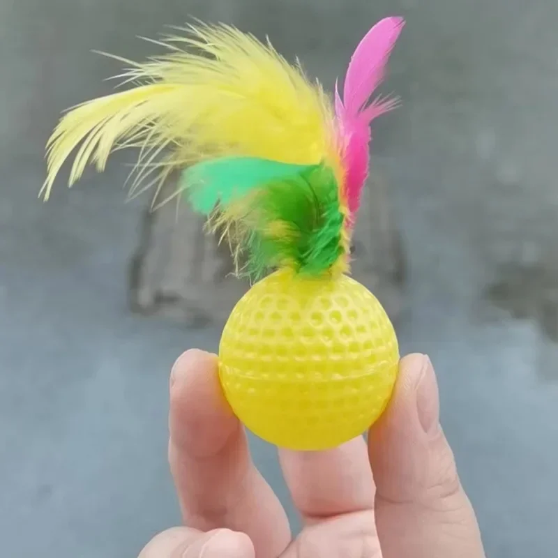 4 Uds. Juguete autofeliz para gatos, bádminton, bola colorida divertida para gatos, captura de sonido, suministros para mascotas, juguetes interactivos para mascotas - imagen 4