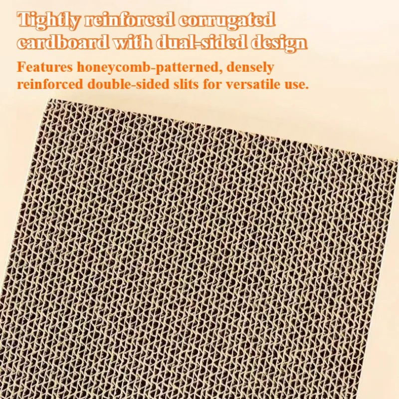 Tablero para rascar gatos de cartón corrugado, almohadilla para rascar plana duradera para moler las garras, tapete de juego de descanso interactivo para gatitos - imagen 4