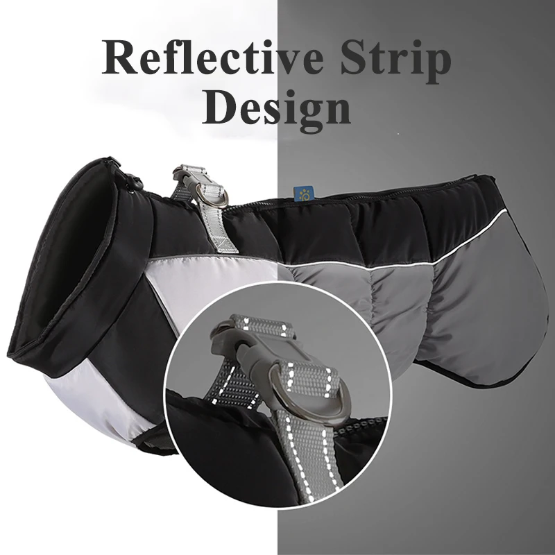Abrigo cálido de invierno para mascotas, chaqueta impermeable para perros medianos y grandes, ropa reflectante de felpa gruesa, accesorios para perros - imagen 4
