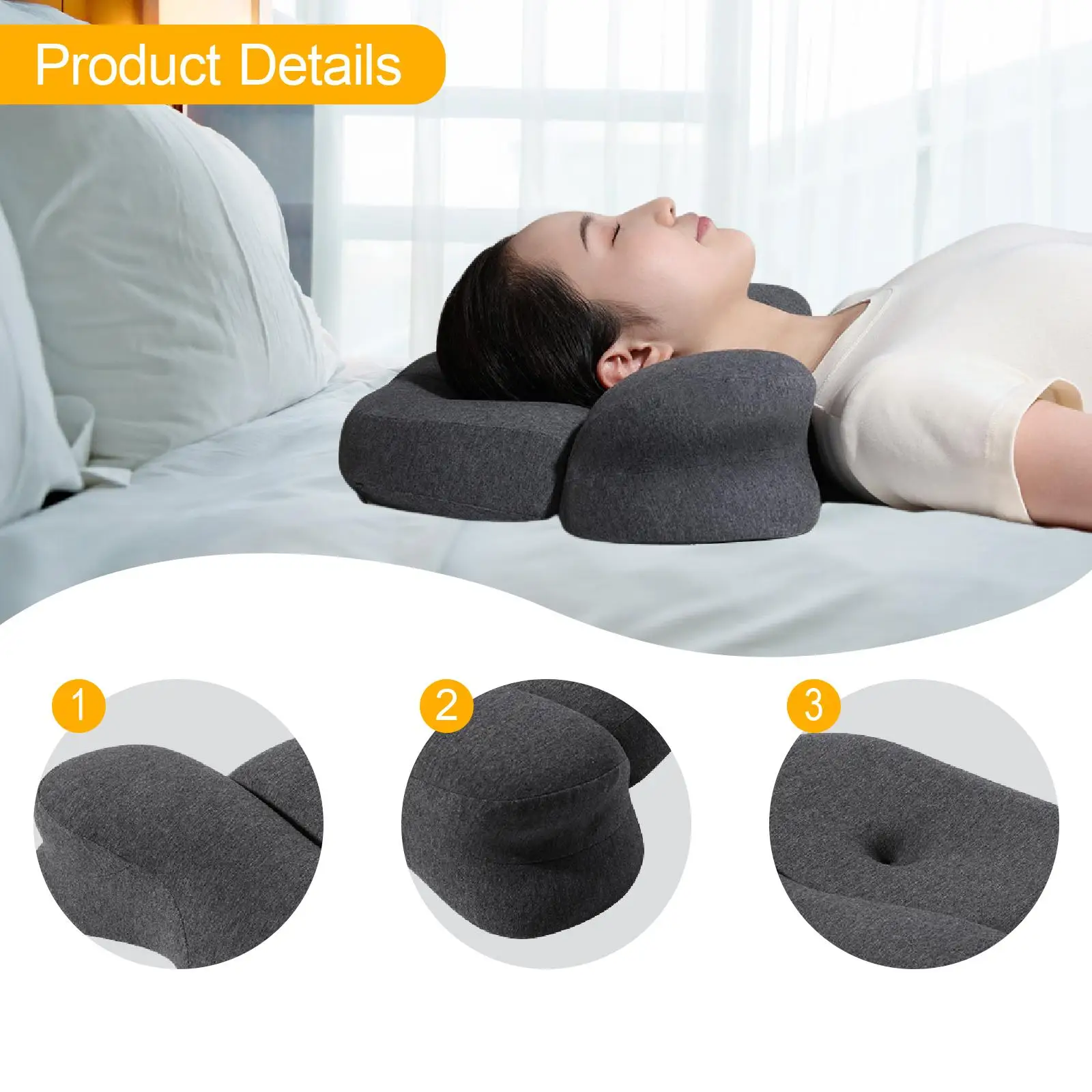 Almohada para el cuello, funda de almohada lavable extraíble, práctica almohada para dormir, almohada Cervical, almohada de cama para viajes relajantes y adultos - imagen 5