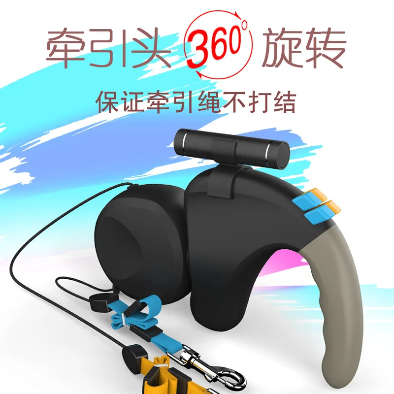 Productos para mascotas Andador para perros de doble punta Correa para perros al aire libre Uno para dos Retractor telescópico automático - imagen 3