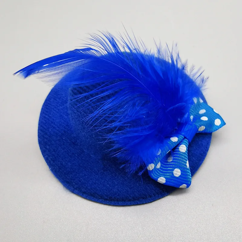 Sombrero de plumas para cachorro, gatito, perro, pinza para el pelo, accesorio para Yorkshire, Malatese, Bichon, Pomeranian, Shitzu, Poodle - imagen 2