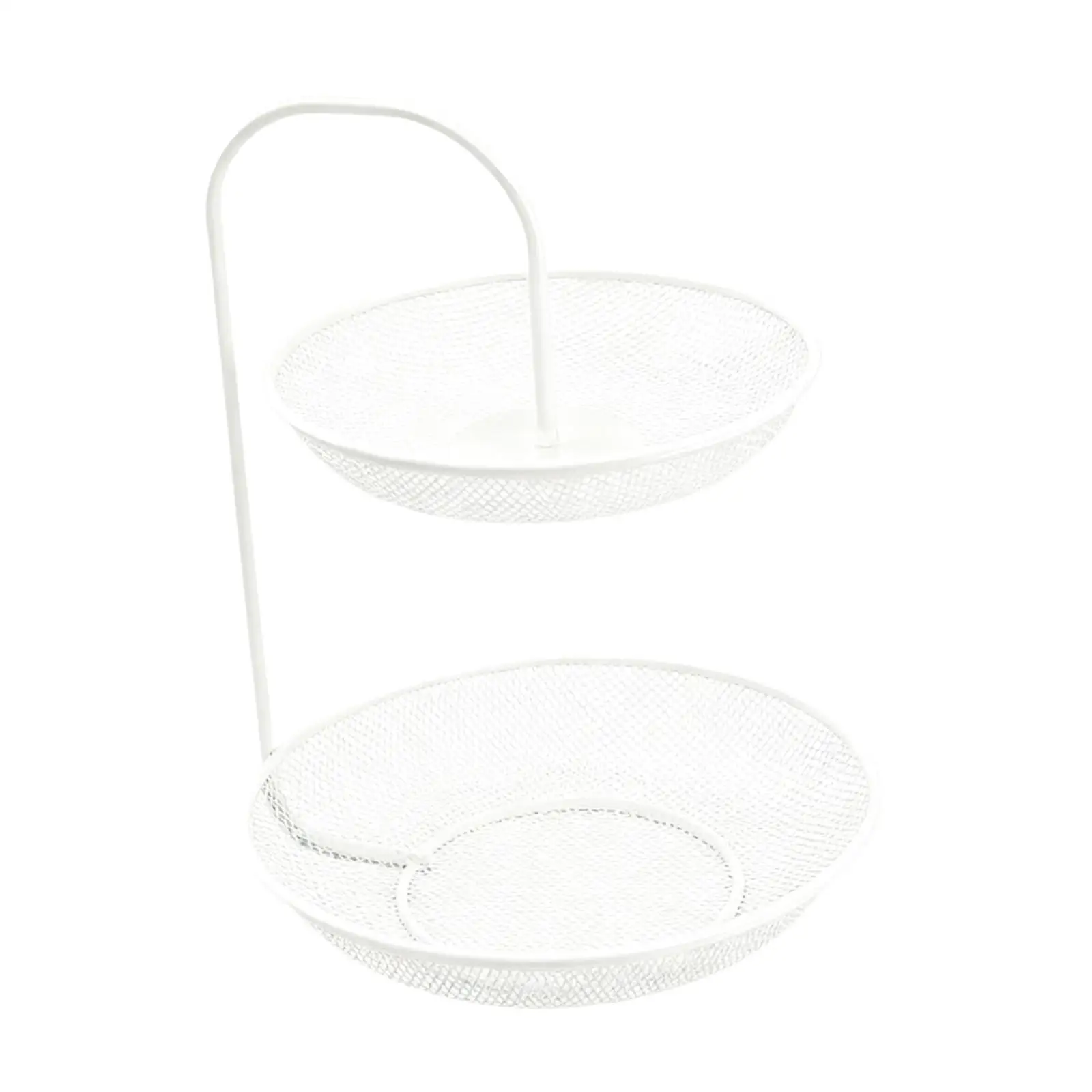 Fruit Basket Iron 2 Tier Storage Stand Holder, Wire Fruit Basket, Vegetables Basket Bowl Mesh Fruit Bowl, for Bread Snack Veggie