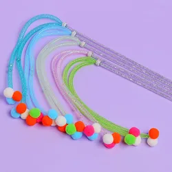 Juguete para gatos varita elástica con pompón y cascabel interactivo