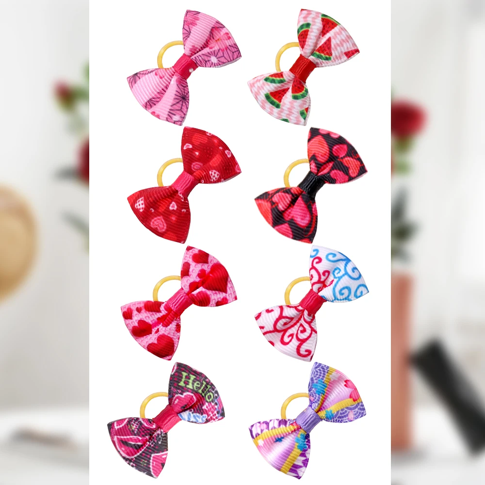 100 Uds. Accesorios para mascotas, lazos para el pelo de perro, bonitos lazos para perros a la moda, bandas de goma, decoración de Collar para el pelo de mascotas, accesorios para perros - imagen 4