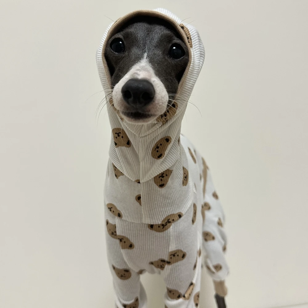 Mono caqui de 4 patas para Little Greyhound Camiseta transpirable de algodón suave de verano para cachorros Whippet/Bellington Medium Dog Spring Coat - imagen 5