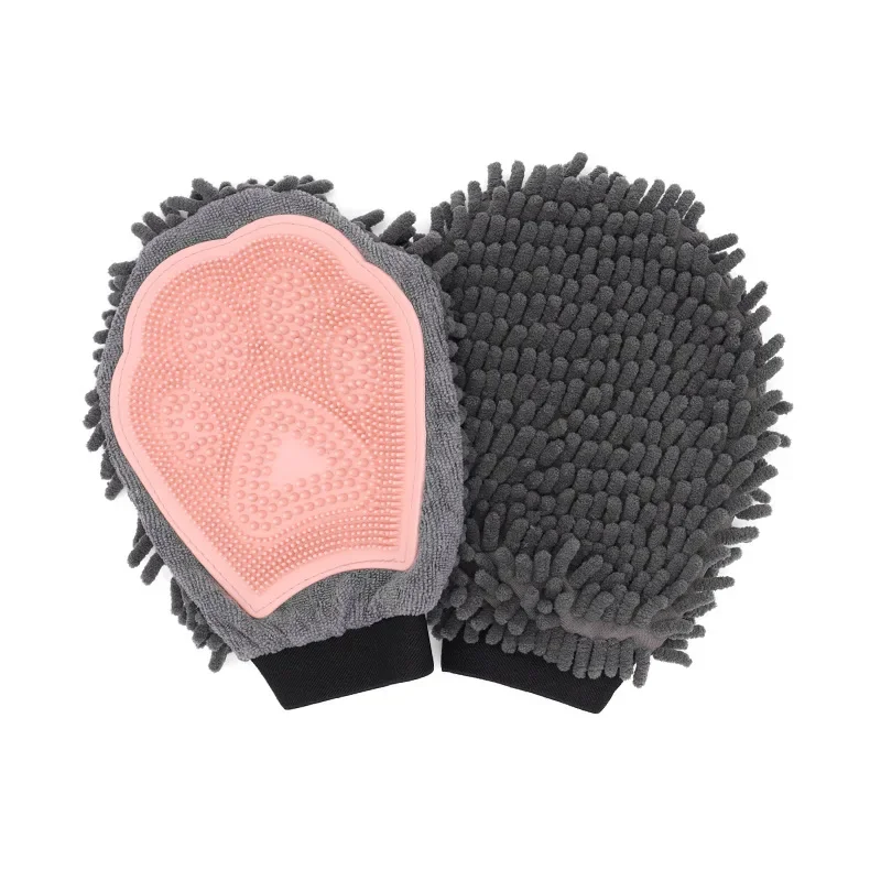 Guantes de baño para mascotas, toalla absorbente 2 en 1, cepillo de baño para perros, suministros para gatos y perros, 1 ud. - imagen 5