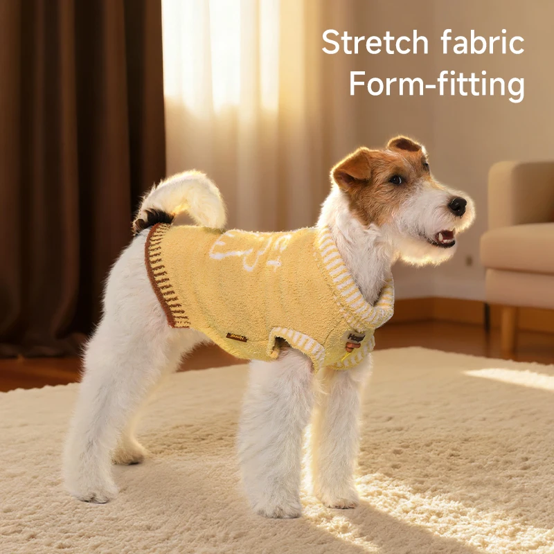 HOOPET Suéter acogedor para perros Chaleco cálido de invierno para cachorros, ropa elástica de punto suave para mascotas con ajuste cómodo para un uso cómodo - imagen 5