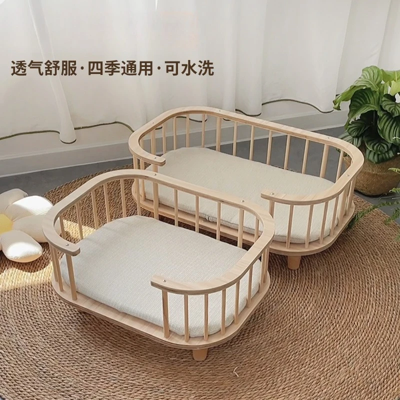 Cama para gatos de madera maciza, transpirable, para las cuatro estaciones, Universal, a prueba de humedad, extraíble, para perros medianos y pequeños - imagen 3