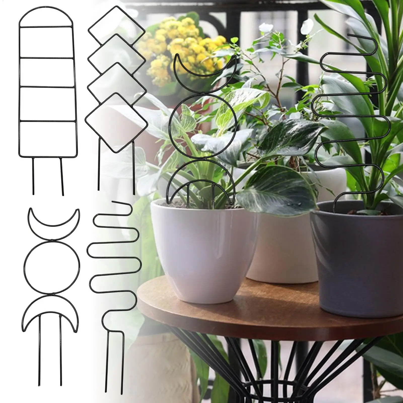 Enrejado para plantas trepadoras, enrejado de jardín de Metal para interiores, plantas trepadoras, plantas de interior de Metal, estructuras de obelisco creciente para - imagen 3