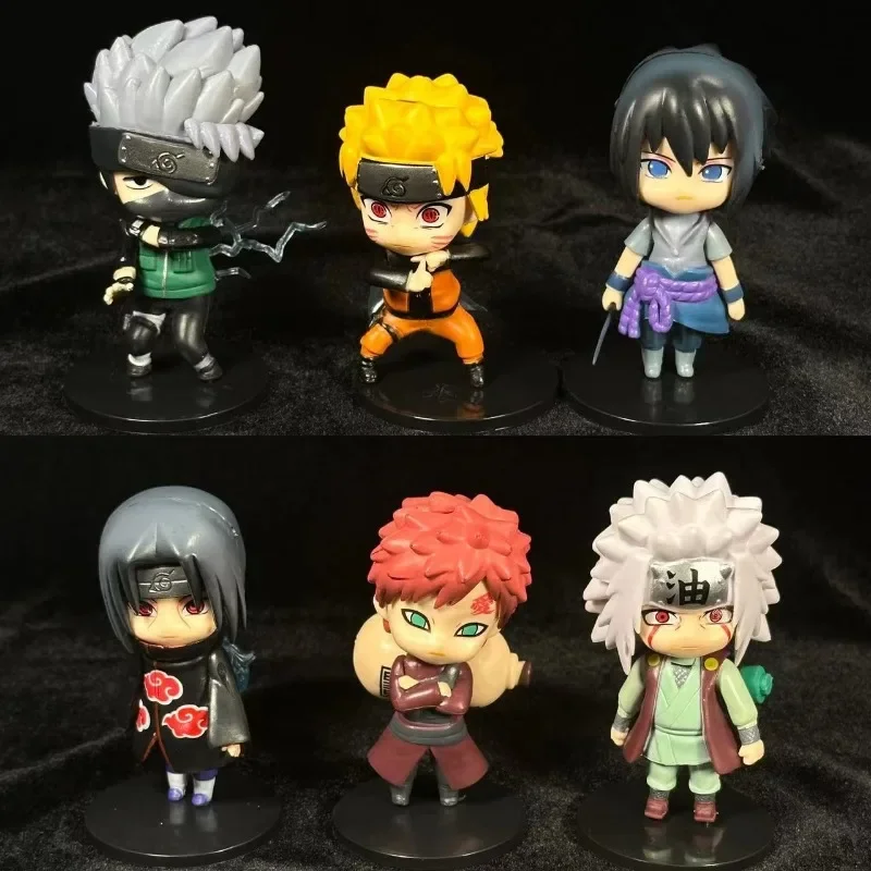 Naruto 6 uds Anime edición Q figuras Rasengan Ninjutsu Uchiha Itachi Jiraiya Hatake Kakashi Gaara PVC modelo chico juguete de regalo - imagen 2