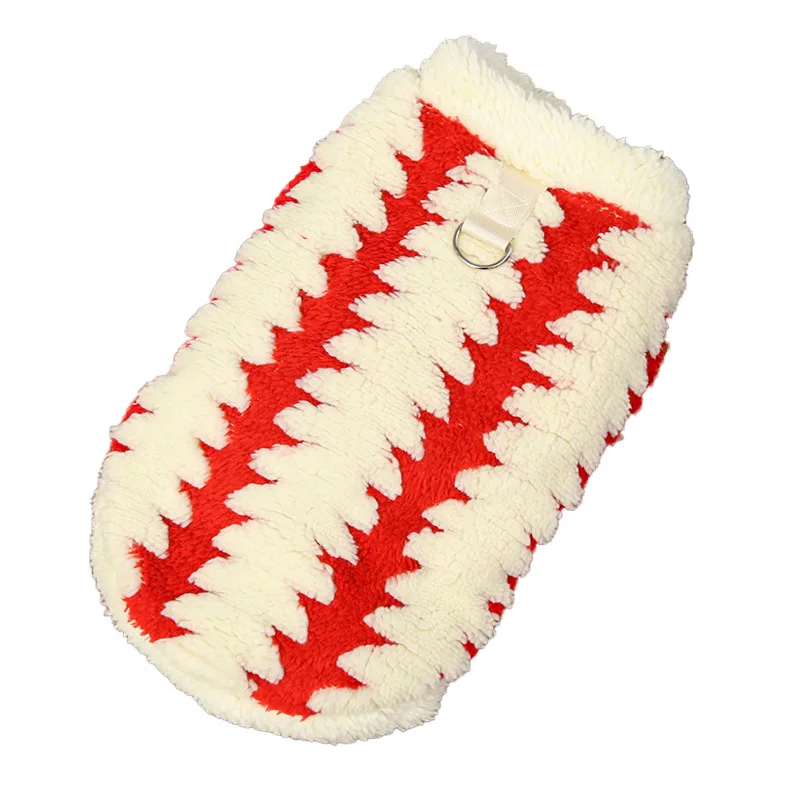 Abrigo de Navidad para mascotas, chaleco de felpa a rayas para otoño e invierno, bonito chaleco de peluche para gatos, ropa para cachorros, ropa para perros pequeños - imagen 5