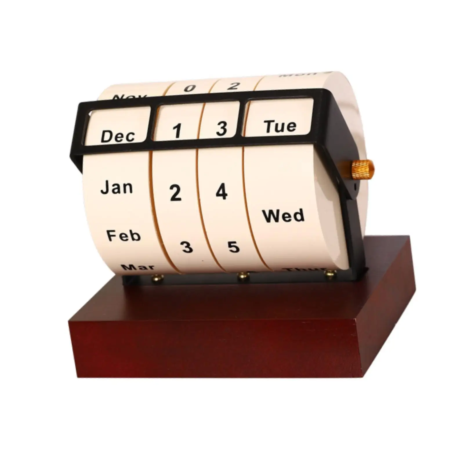Rotary Perpetual Desk Calendar Tabletop Calendar Desktop Ornament Month Week