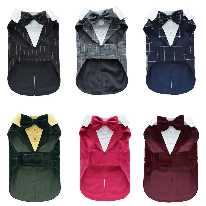 Luxuoso traje de animal de estimação masculino para cães pequenos de alta qualidade filhote de cachorro tailcoat terno vestido chihuahua maltês mascotas roupas de casamento