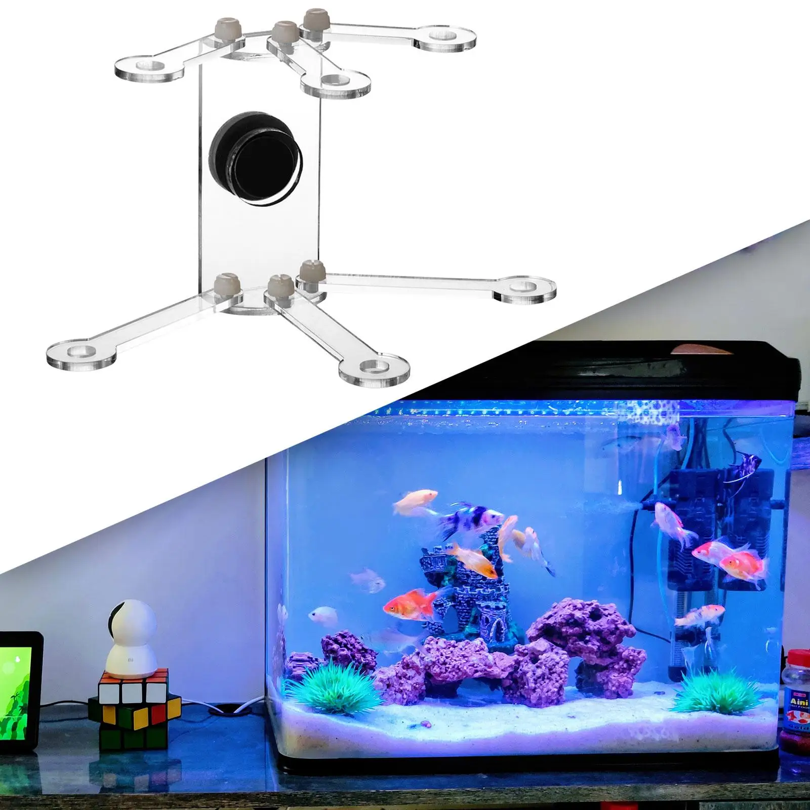 Aquarium Coral Rack 6 Claw Clear 180 Degree Coral Rock Plug Aquarium Supplies