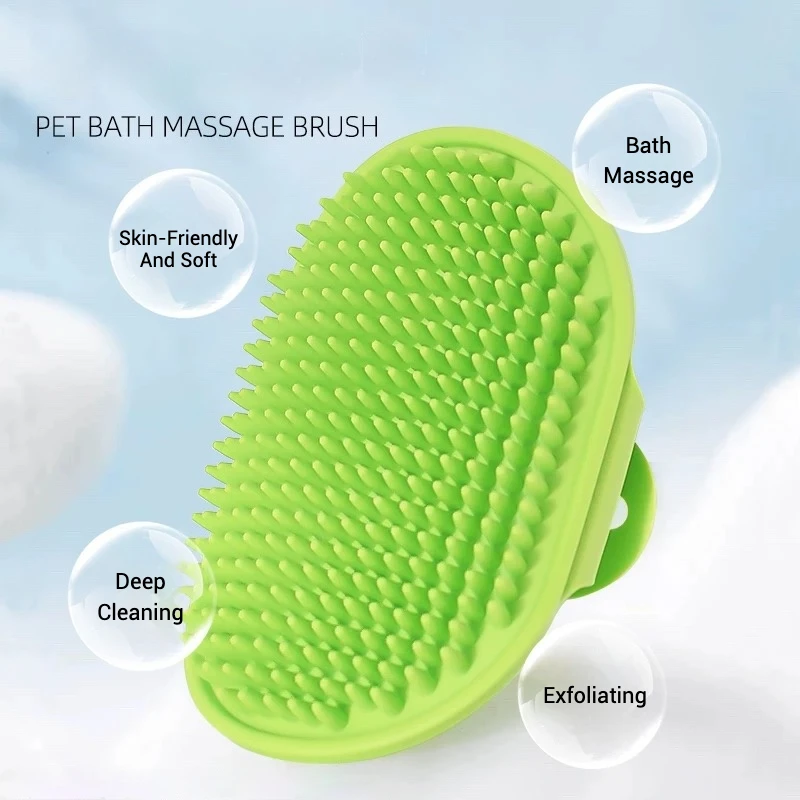 Cepillo de goma suave para perros y gatos, peine de silicona para baño de mascotas, removedor de pelo para mascotas, cosas para perros, peine para gatos, herramientas de aseo, suministros para mascotas - imagen 5