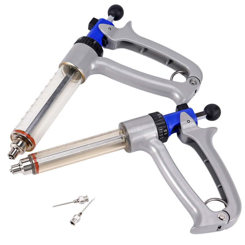 Jeringa continua ajustable de 25ml/50ml con agujas, inyector de vacuna, tubo de aguja de escala semiautomática, oveja de pollo veterinaria - imagen 3