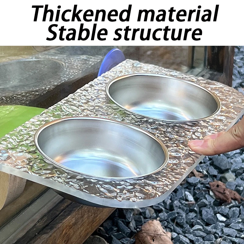 Estante para cuencos para gatos montado en la pared, estante para cuencos para beber de acero inoxidable suspendido, cuencos de agua para alimentación de perros, productos para mascotas - imagen 2